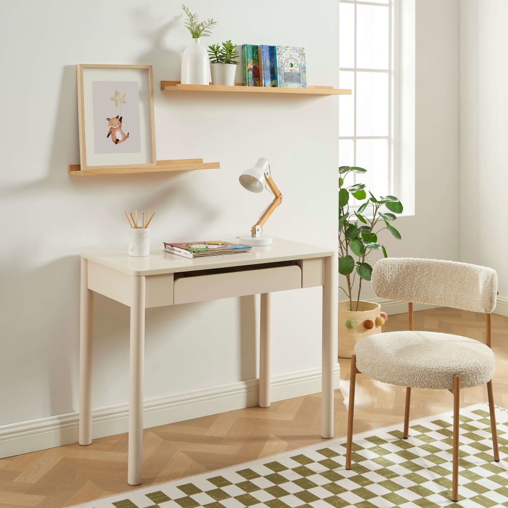 Bureau enfant  beige 1 tiroir 90cm