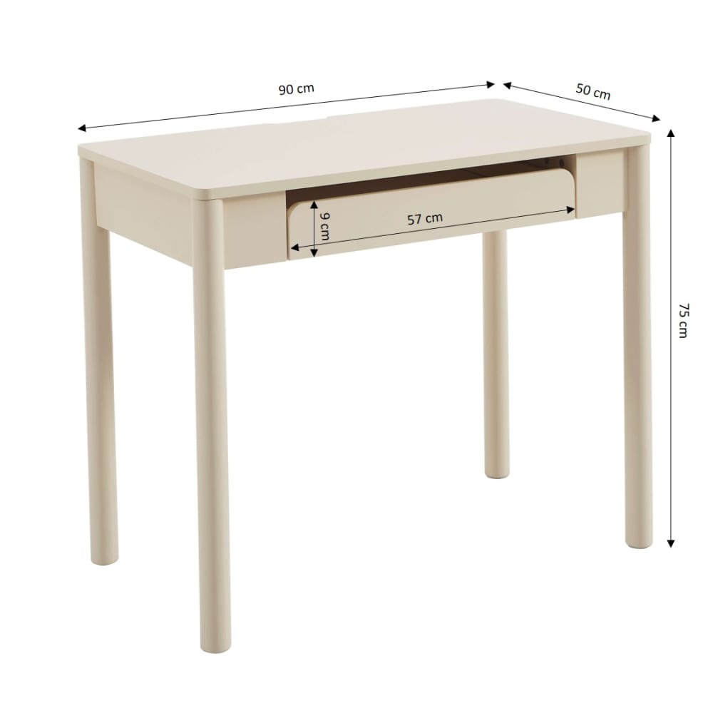 Bureau enfant  beige 1 tiroir 90cm (Baita) - Image 2