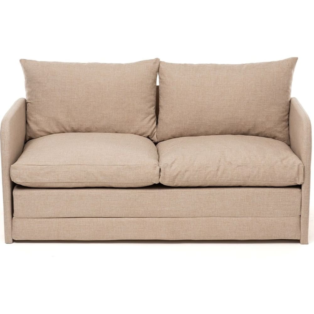 Canapé convertible 2 places en lin beige