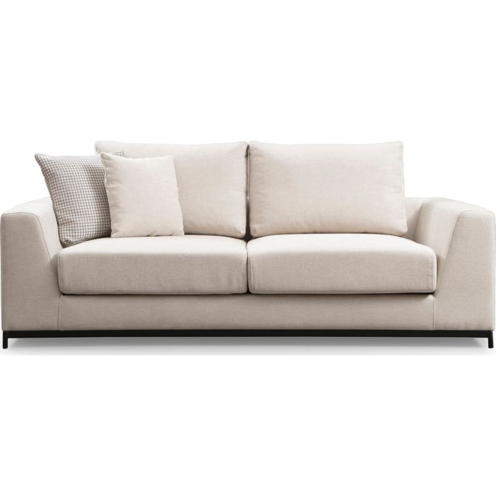 Canapé droit 2 places en tissu beige Canapé droit 2 places en tissu beige