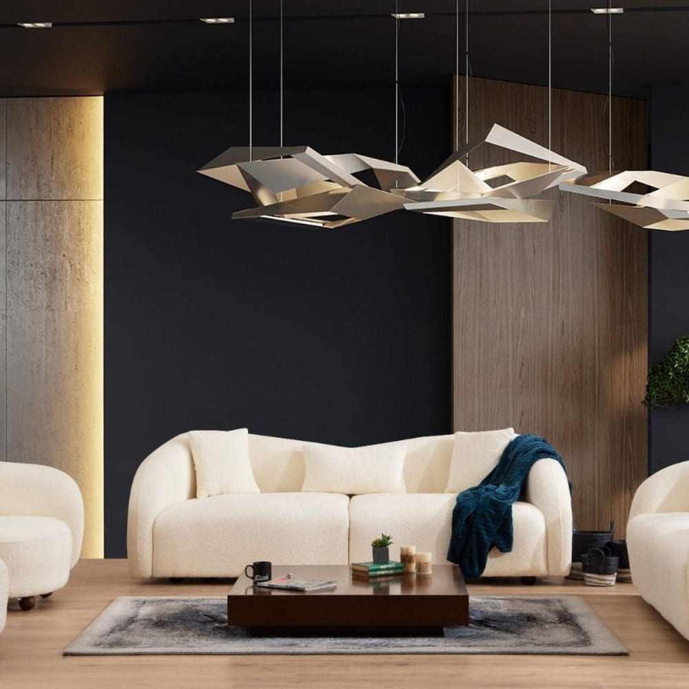 Canapé arrondi 3 places en tissu bouclé beige