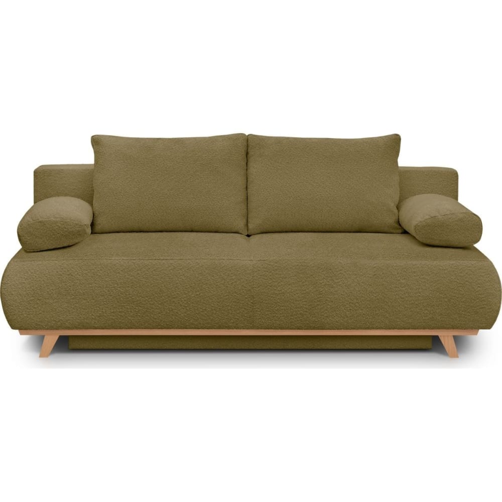 Canapé convertible 3 places avec coffre en tissu bouclé jaune moutarde