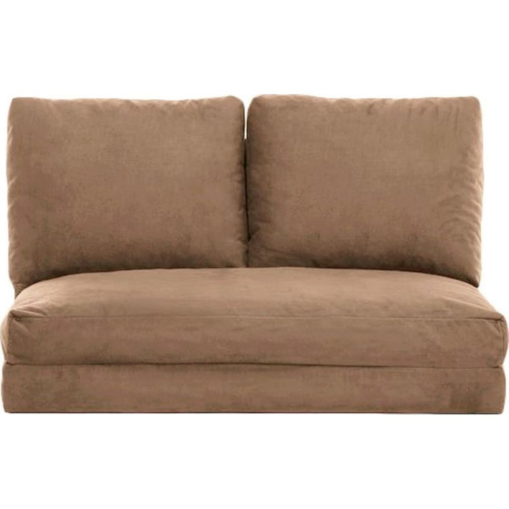 Canapé compressé convertible - tissu marron clair