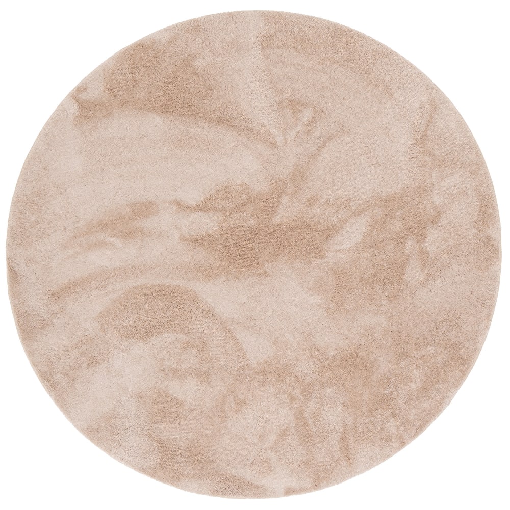 Pergamon Kunstfellteppich Soft Rund, beige 160x160 cm - Pes - Polyester