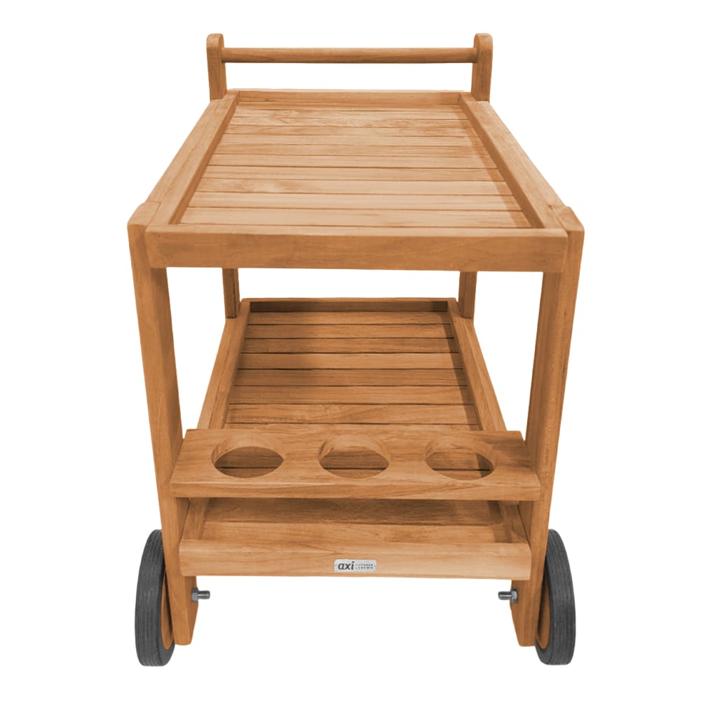 Servierwagen mit Ablageflächen & Flaschenhalter, Teak - Maisons