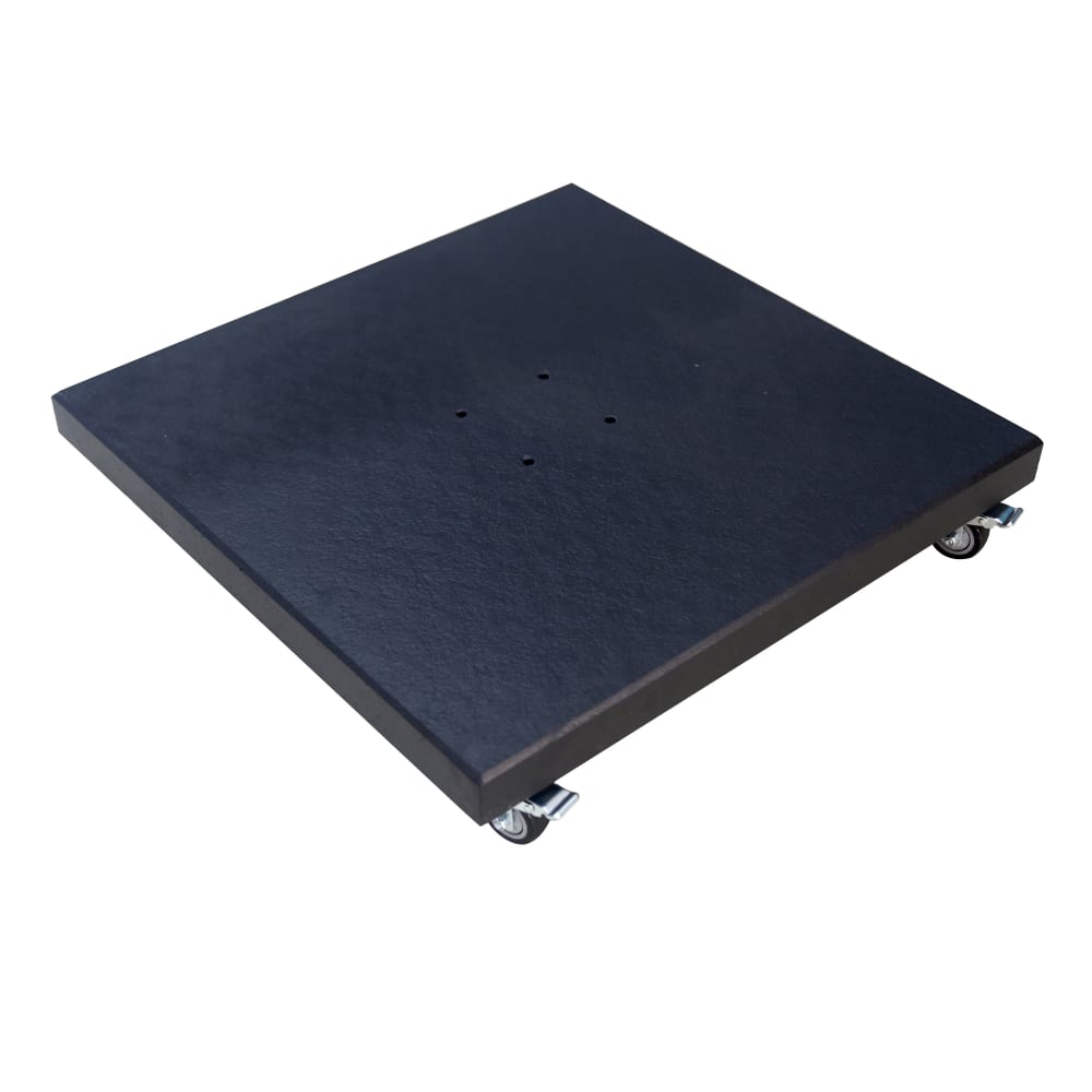 Pied de parasol en granit avec roulettes - noir