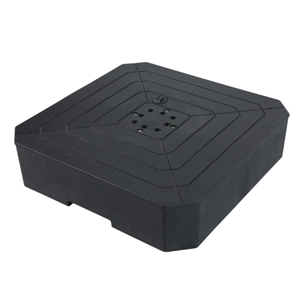 Pied de parasol pliable avec 2 roues - silicone - noir