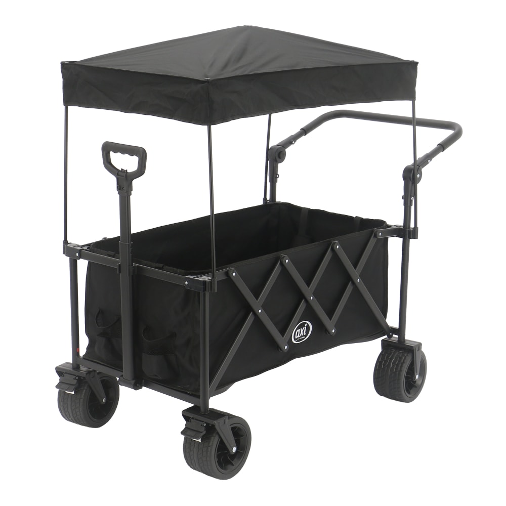 Axi Faltbarer Bollerwagen mit Dach in Schwarz - 118 x 61 x 115 cm style modern SCHWARZ METALL Baby