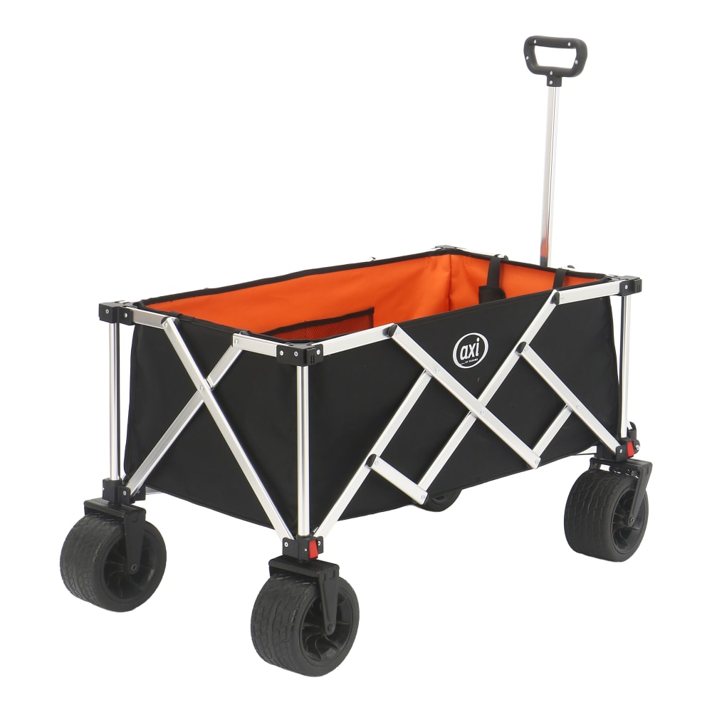 Faltbarer Bollerwagen in Schwarz/Orange - 102 x 58 x 99 cm -