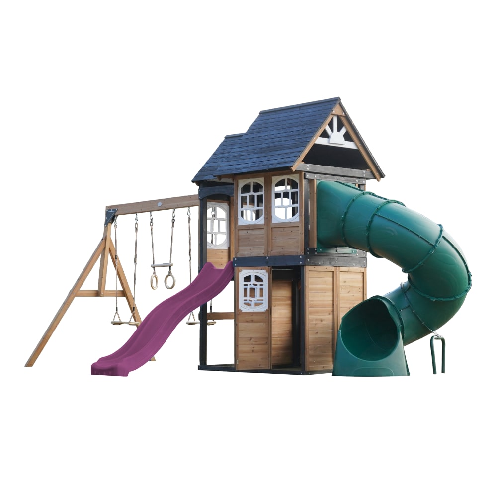 Aire de jeux en bois,
