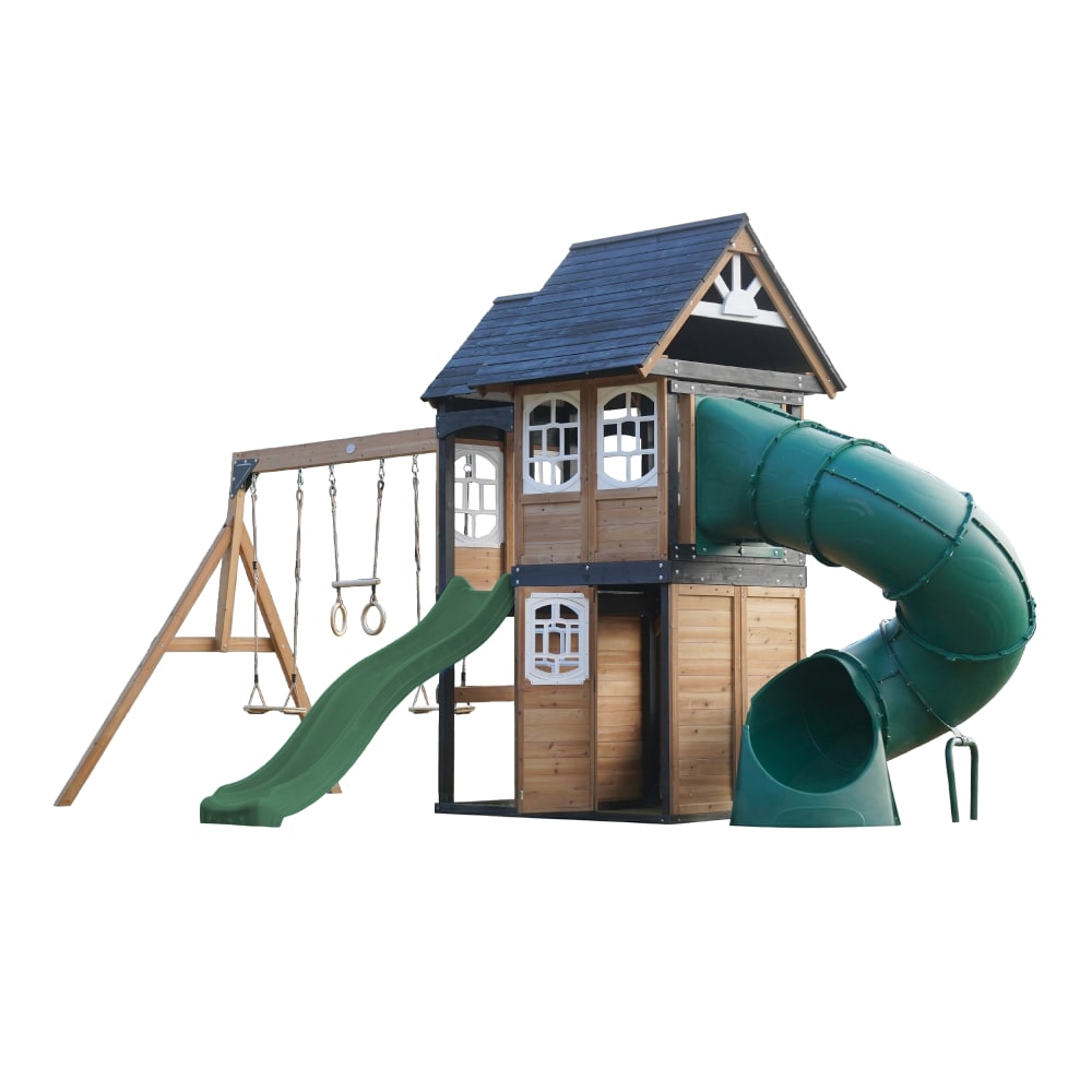 Aire de jeux en bois,