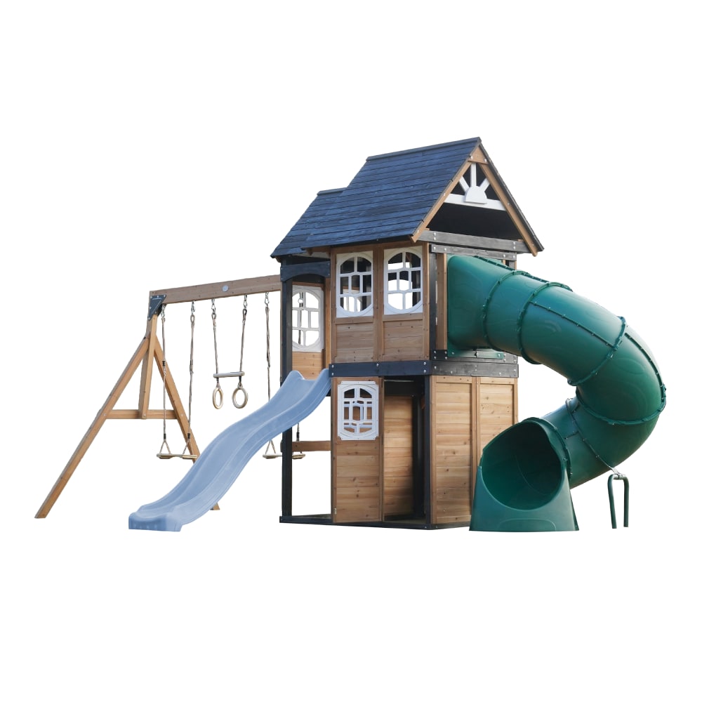 Aire de jeux en bois,