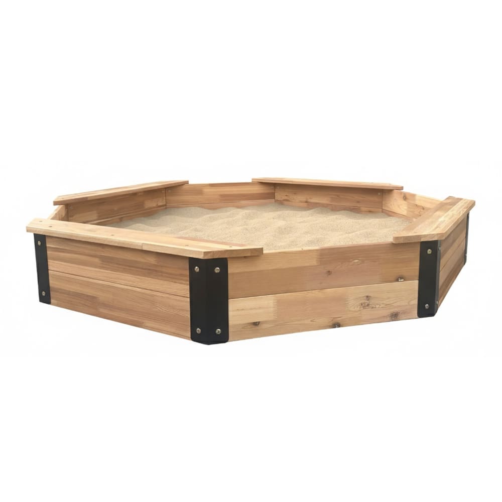 Bac à sable octogonal en bois, marron/anthracite - 200 x 200 x 23 cm Bac à sable octogonal en bois, marron/anthracite - 200 x 200 x 23 cm