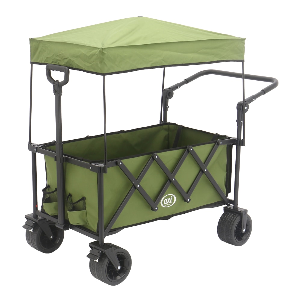 Axi Faltbarer Bollerwagen mit Dach in Grün - 118 x 61 x 115 cm style modern GRÜN METALL Baby