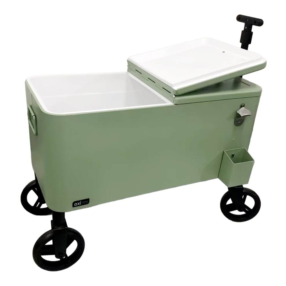 Glacière retro, couleur verte, métal, 76 litres