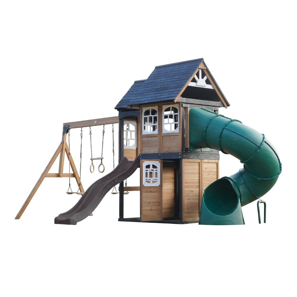Aire de jeux en bois,