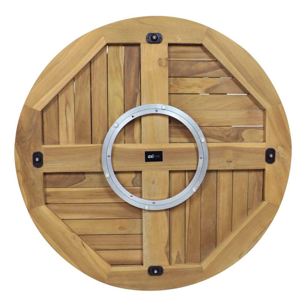Plateau de service tournant, bois de teak Ø 60 cm