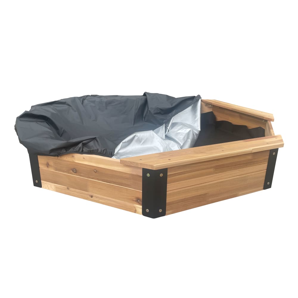 Sandkasten achteckig aus FSC Holz, Braun/Anthrazit - 150 x 150 x