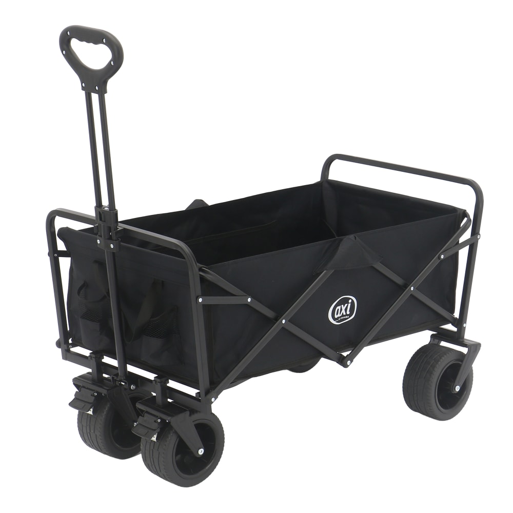 Chariot de plage pliable noir - 90 x 58 x 96 cm