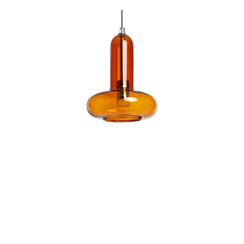 Suspension en verre avec led intégrée ø15cm - orange