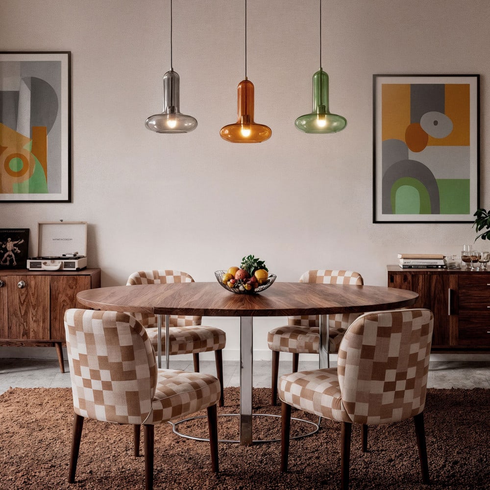 Suspension en verre avec led intégrée ø15cm - orange — vue 3