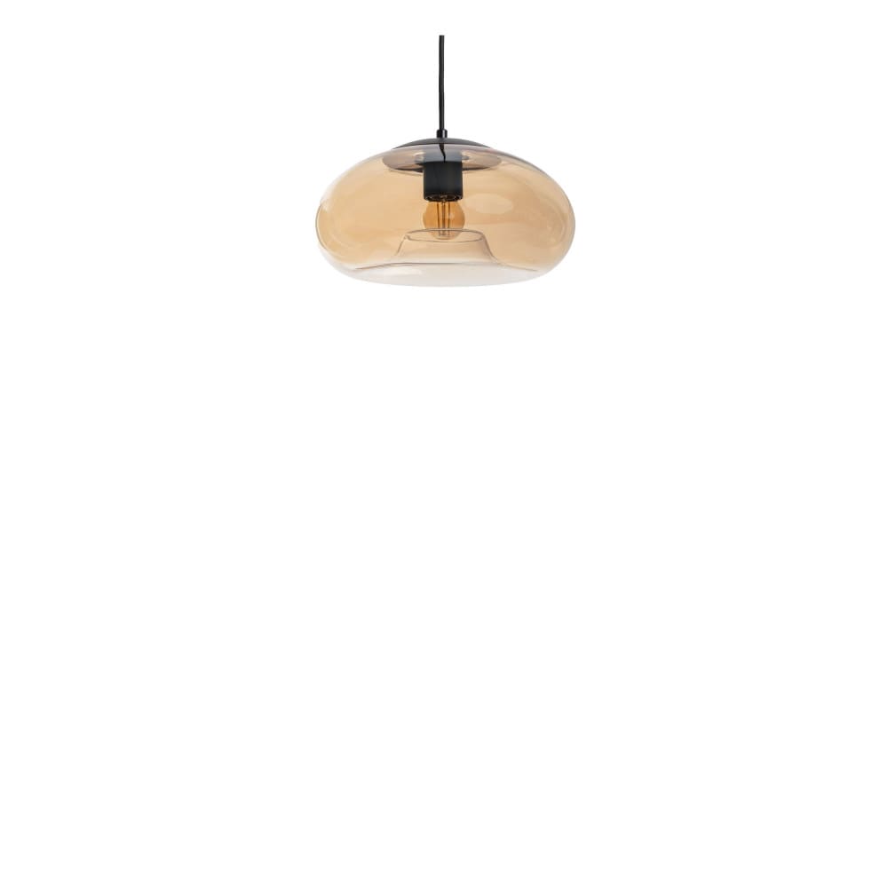 Suspension ronde en verre ø28cm - verre ambré
