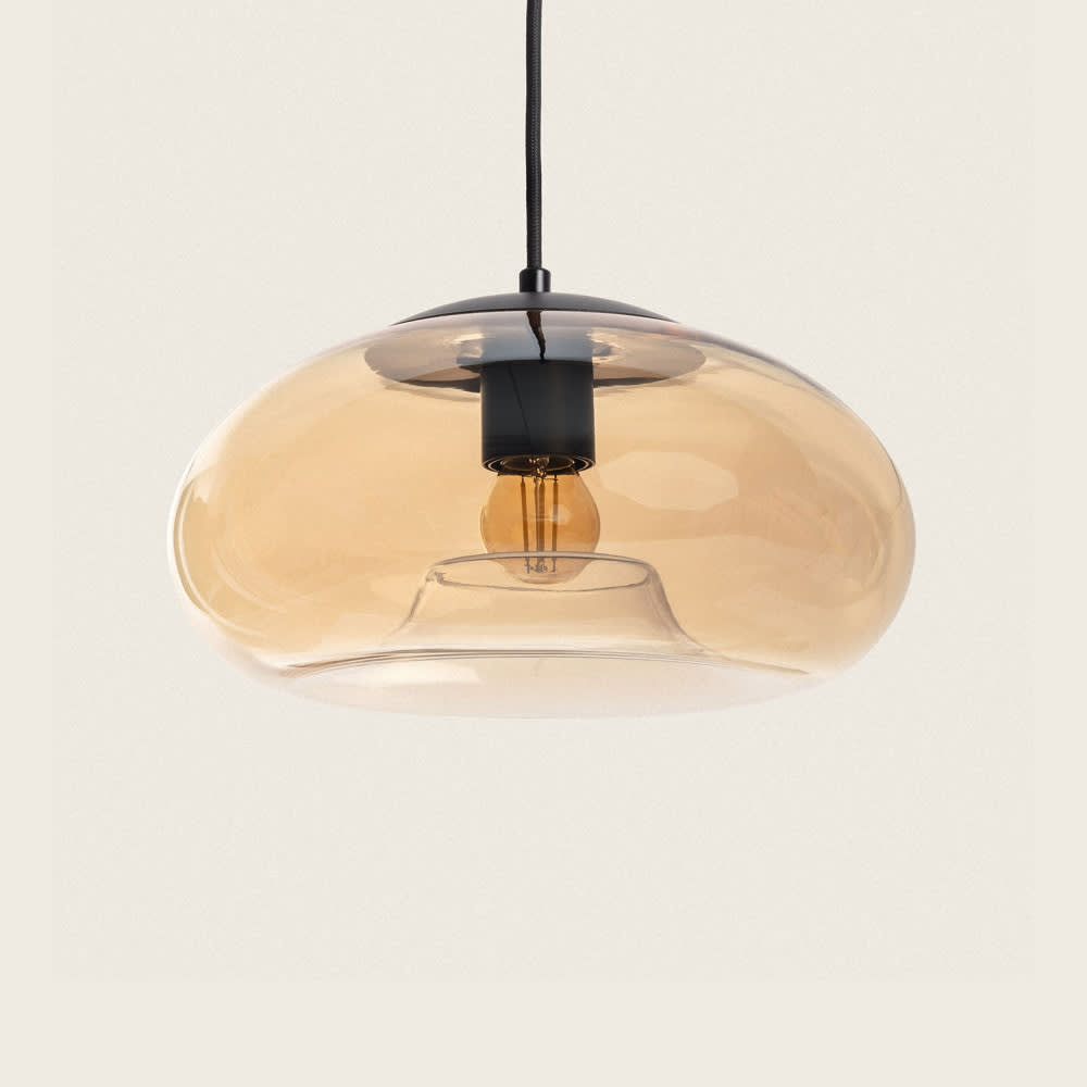 Suspension ronde en verre ø28cm - verre ambré — vue 4