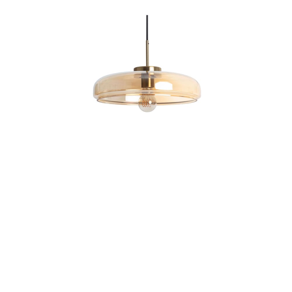 Suspension ronde en verre ø34cm - verre ambré