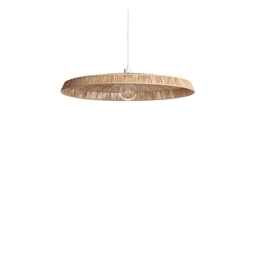 Suspension ronde en raphia