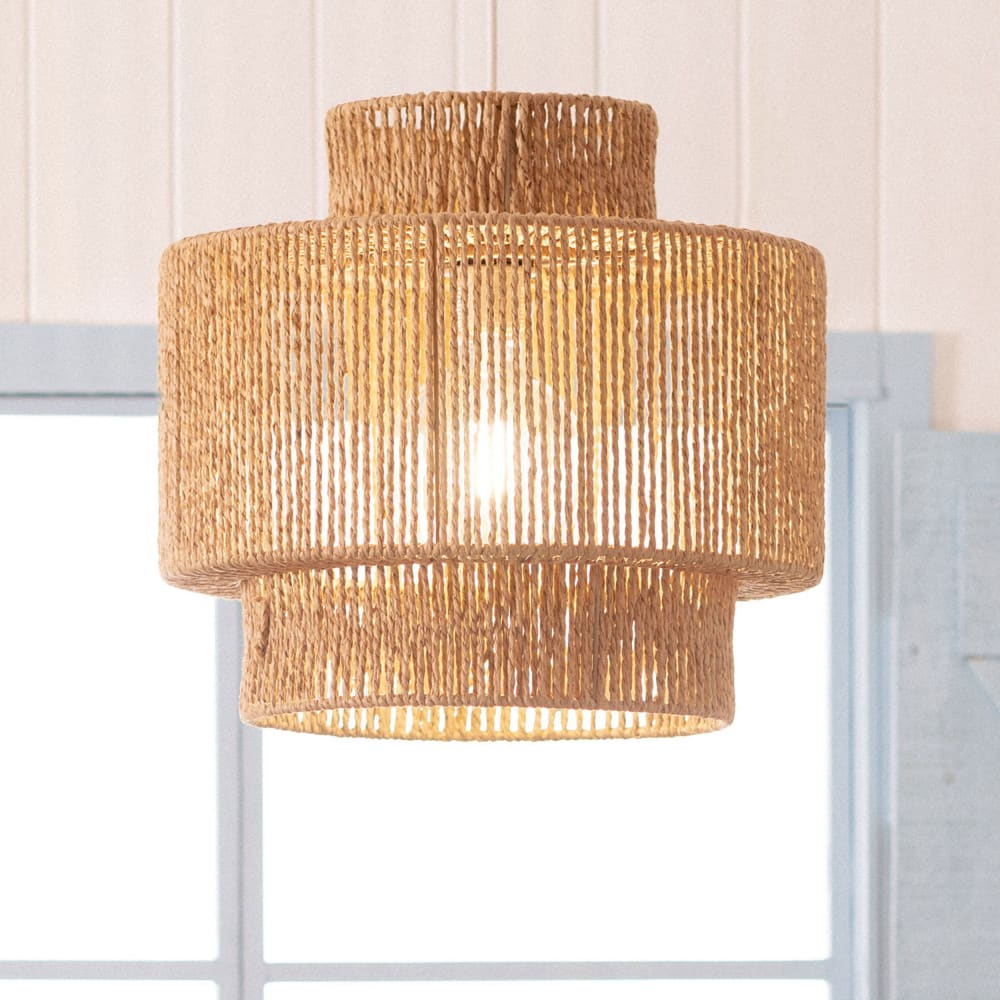 Suspension ronde en papier ø40cm - bois clair — vue 4