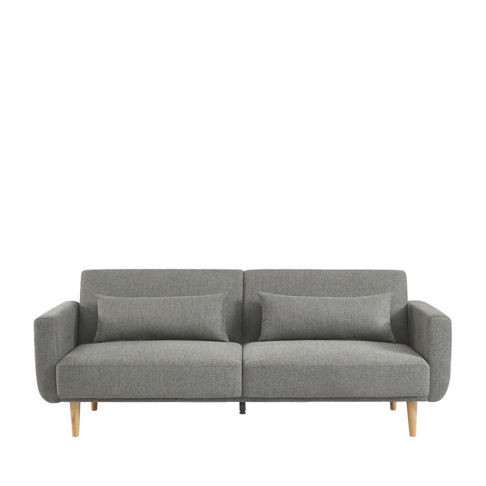 Canapé convertible 3 places en tissu - Gris