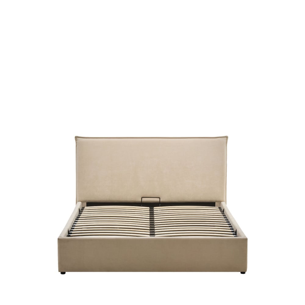 Lit coffre en tissu 140x190cm - beige Lit coffre en tissu 140x190cm - beige