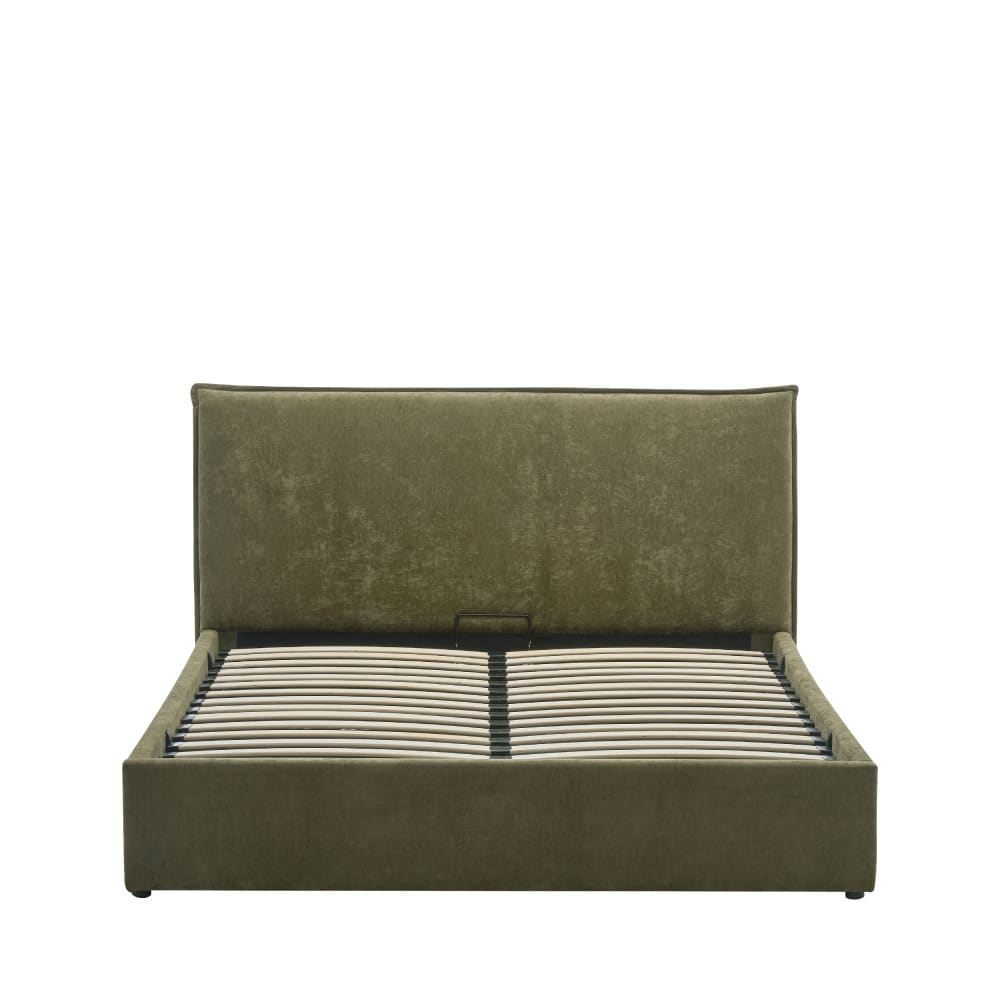 Lit coffre en tissu 160x200cm - vert Lit coffre en tissu 160x200cm - vert