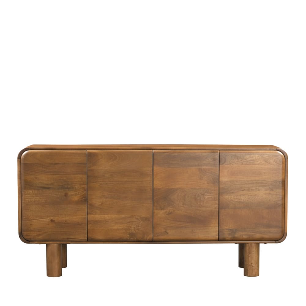 Buffet 4 portes en bois massif l160cm - bois clair — Beyit