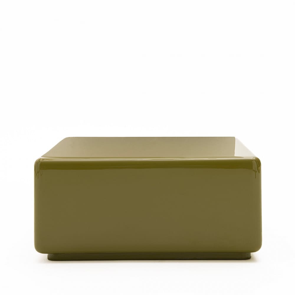 Table basse carrée laquée 60x60cm - Vert olive