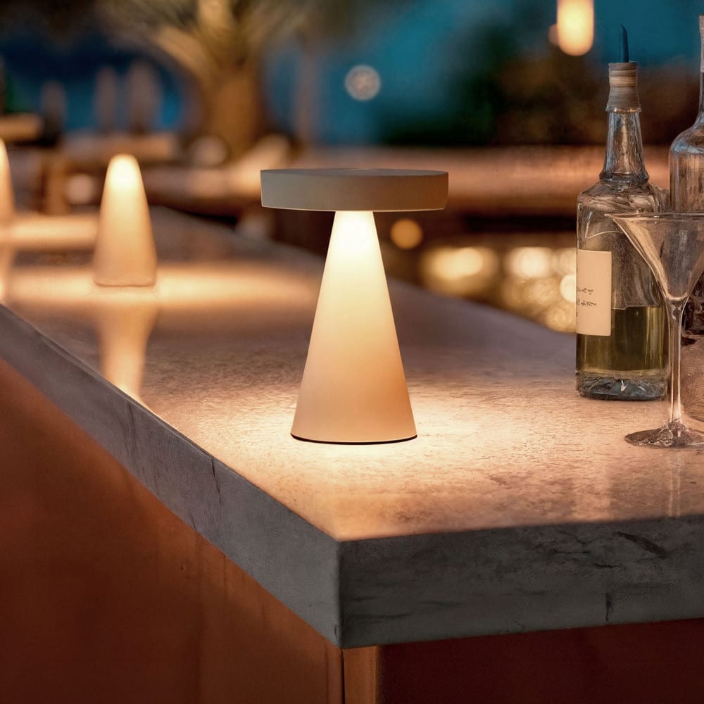 Lampe à poser led sans fil rechargeable - beige — vue 3