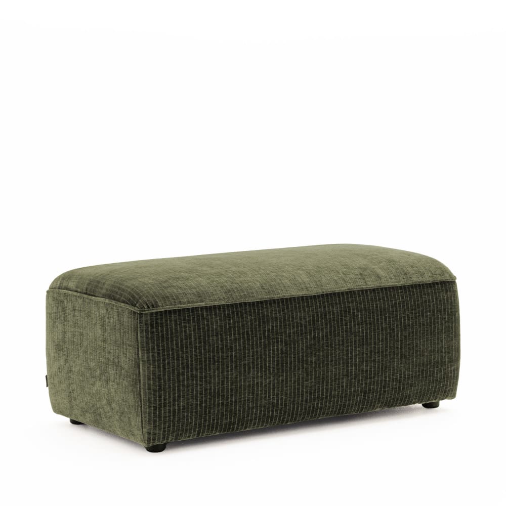 Pouf pour canapé modulable en velours côtelé - vert kaki