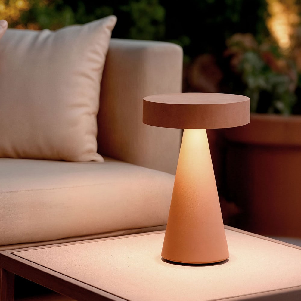 Lampe à poser led sans fil rechargeable - terracotta — vue 4