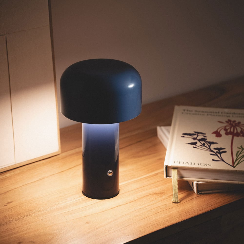 Lampe à poser led sans fil rechargeable - bleu — vue 3