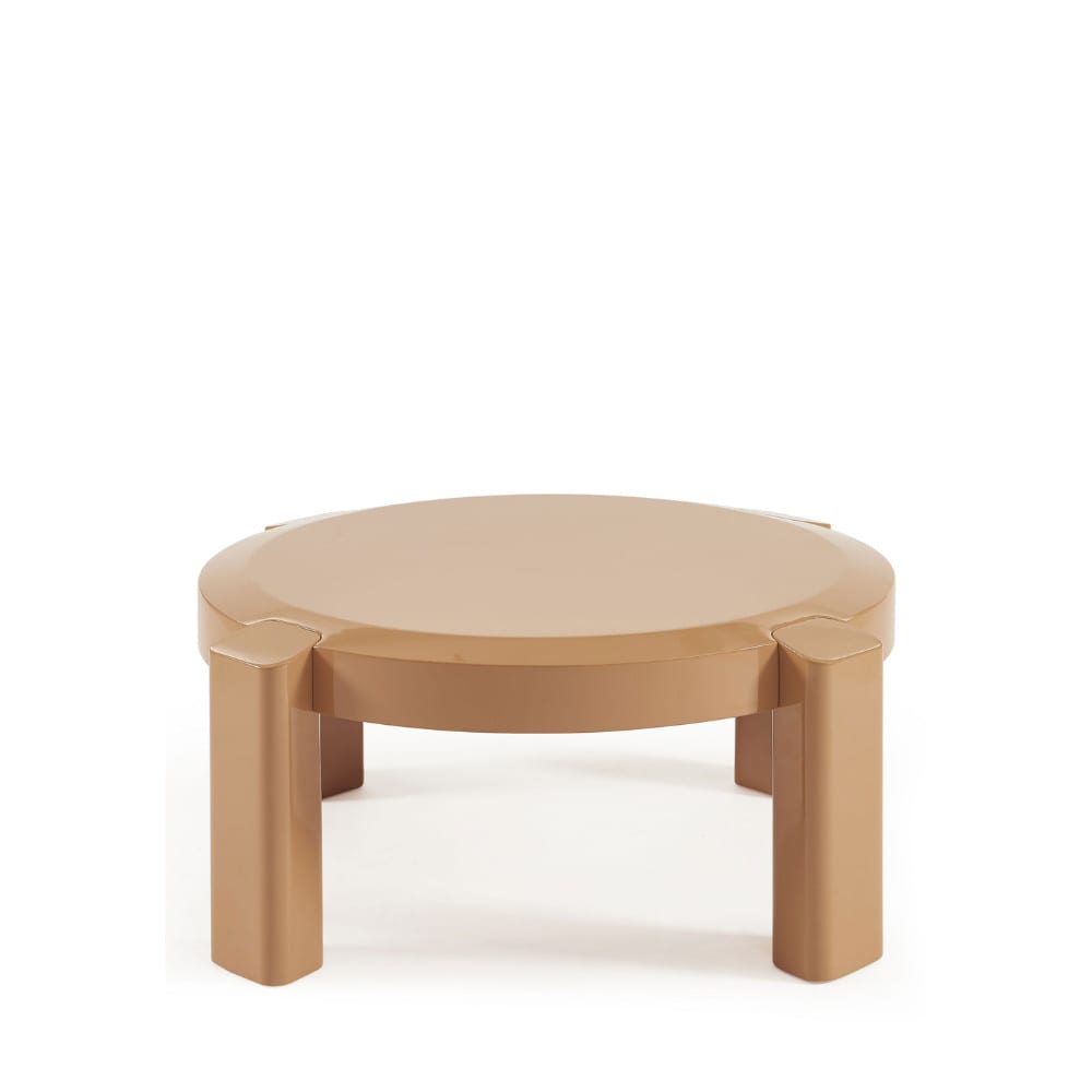Table basse ronde en bois laqué ø87,5cm - Sable