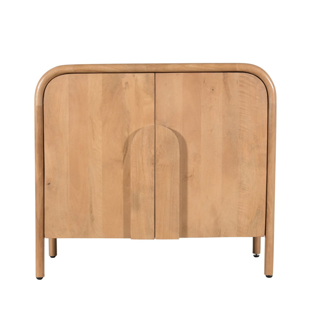 Buffet 2 portes en bois massif l90cm - bois clair — Beyit