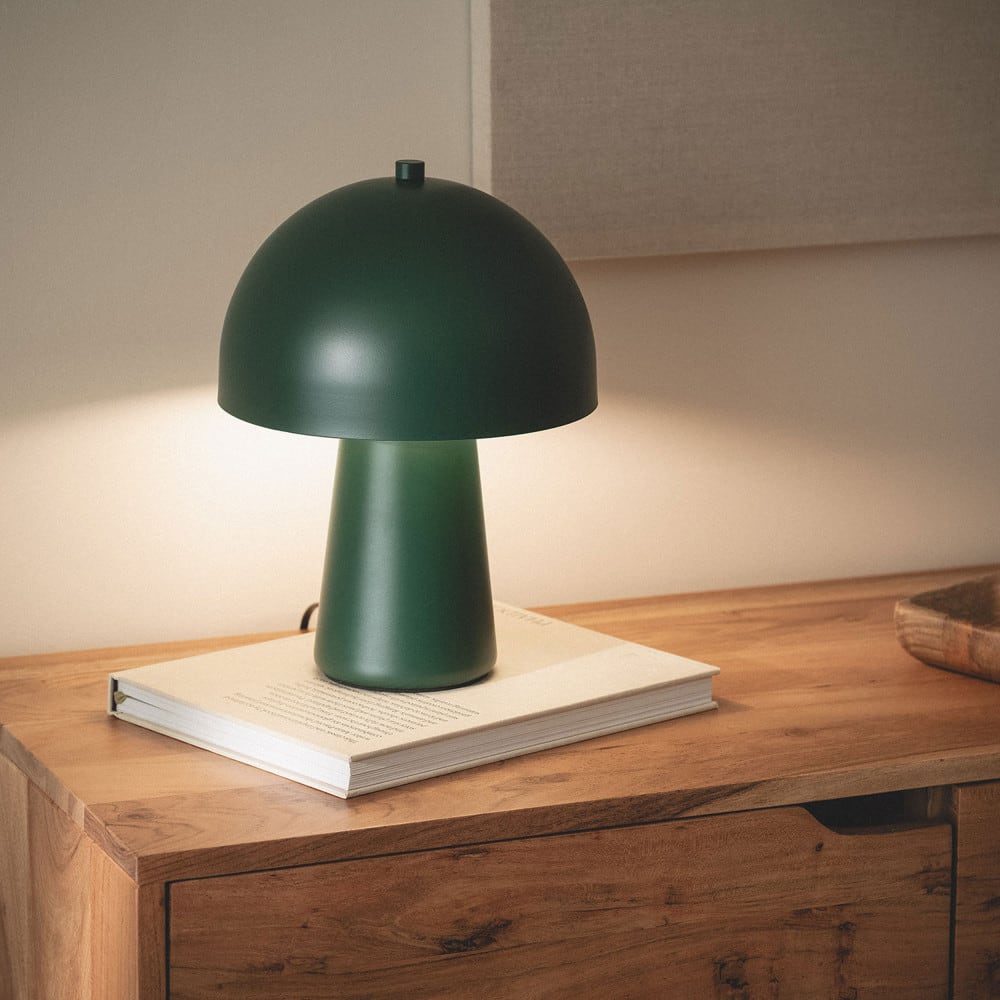 Lampe à poser champignon en métal - vert — vue 3