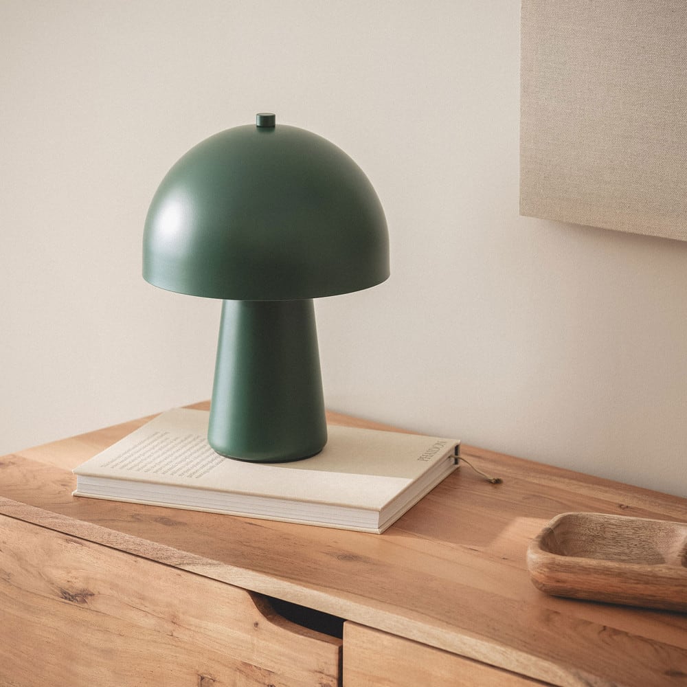 Lampe à poser champignon en métal - vert — vue 4
