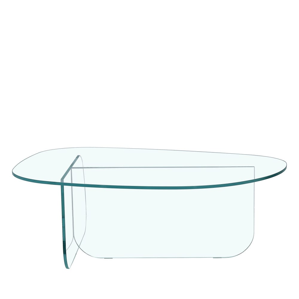 Table basse organique en verre L100cm - Transparent