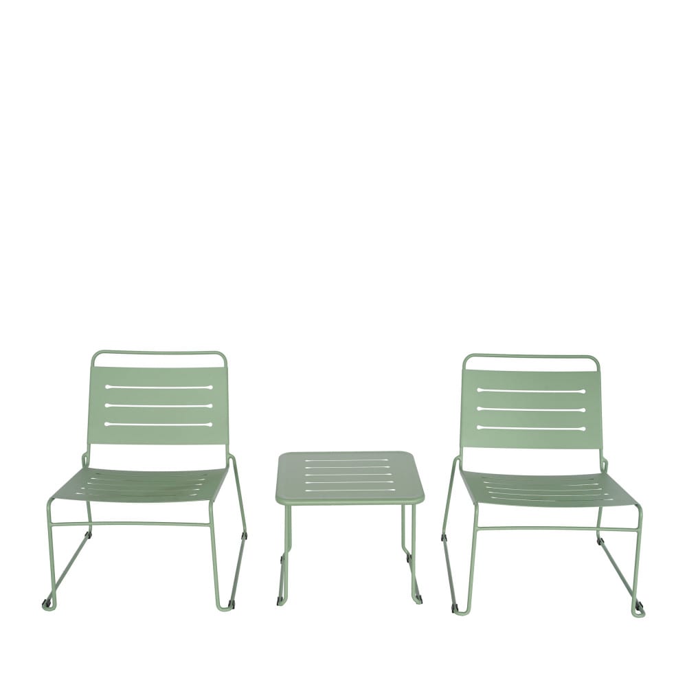 Salon de jardin 2 personnes en métal - Vert