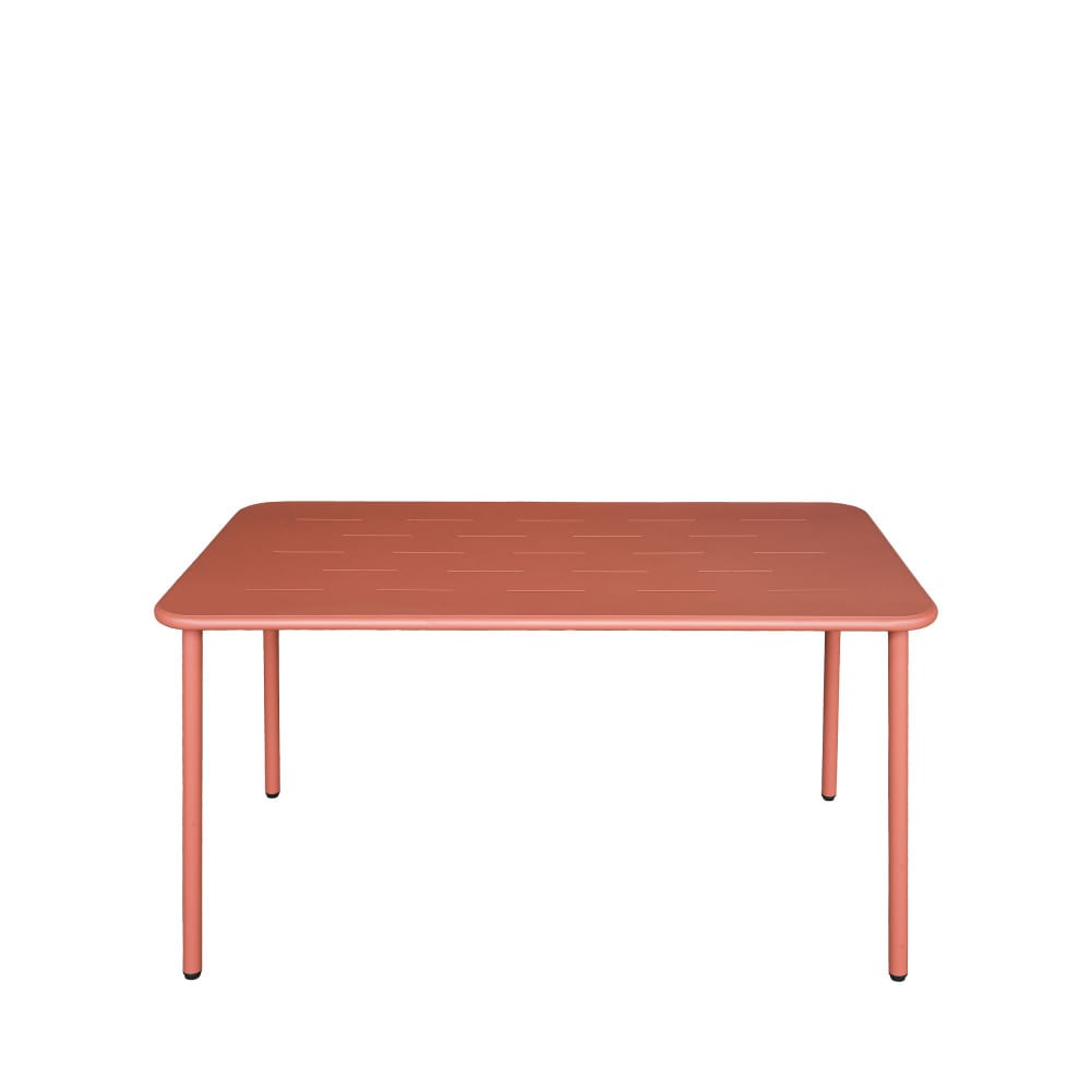 Table à manger de jardin 4 personnes en métal - Terracotta