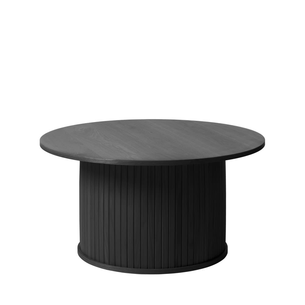 Table basse ronde en bois D90cm noir