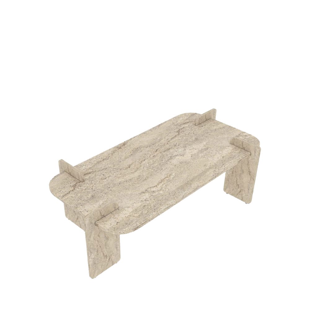 Table basse effet travertin 120x60cm - Beige