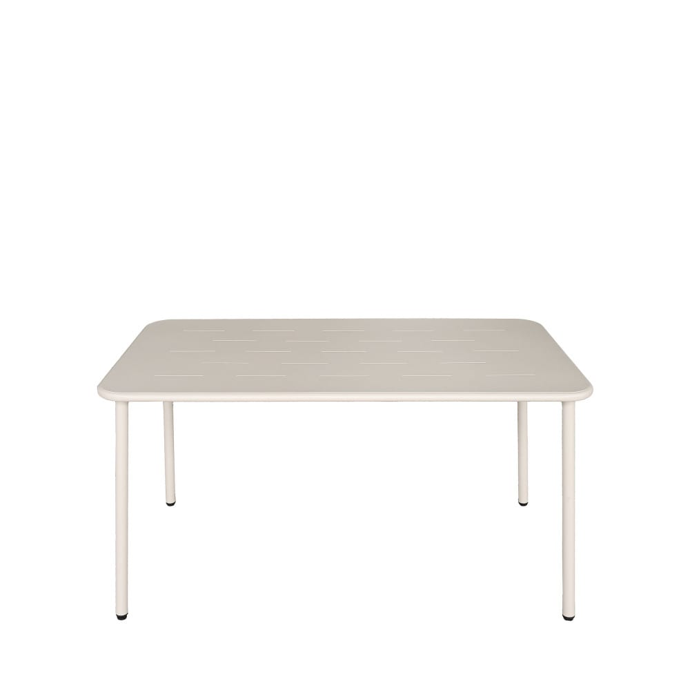 Table à manger de jardin 4 personnes en métal - Beige