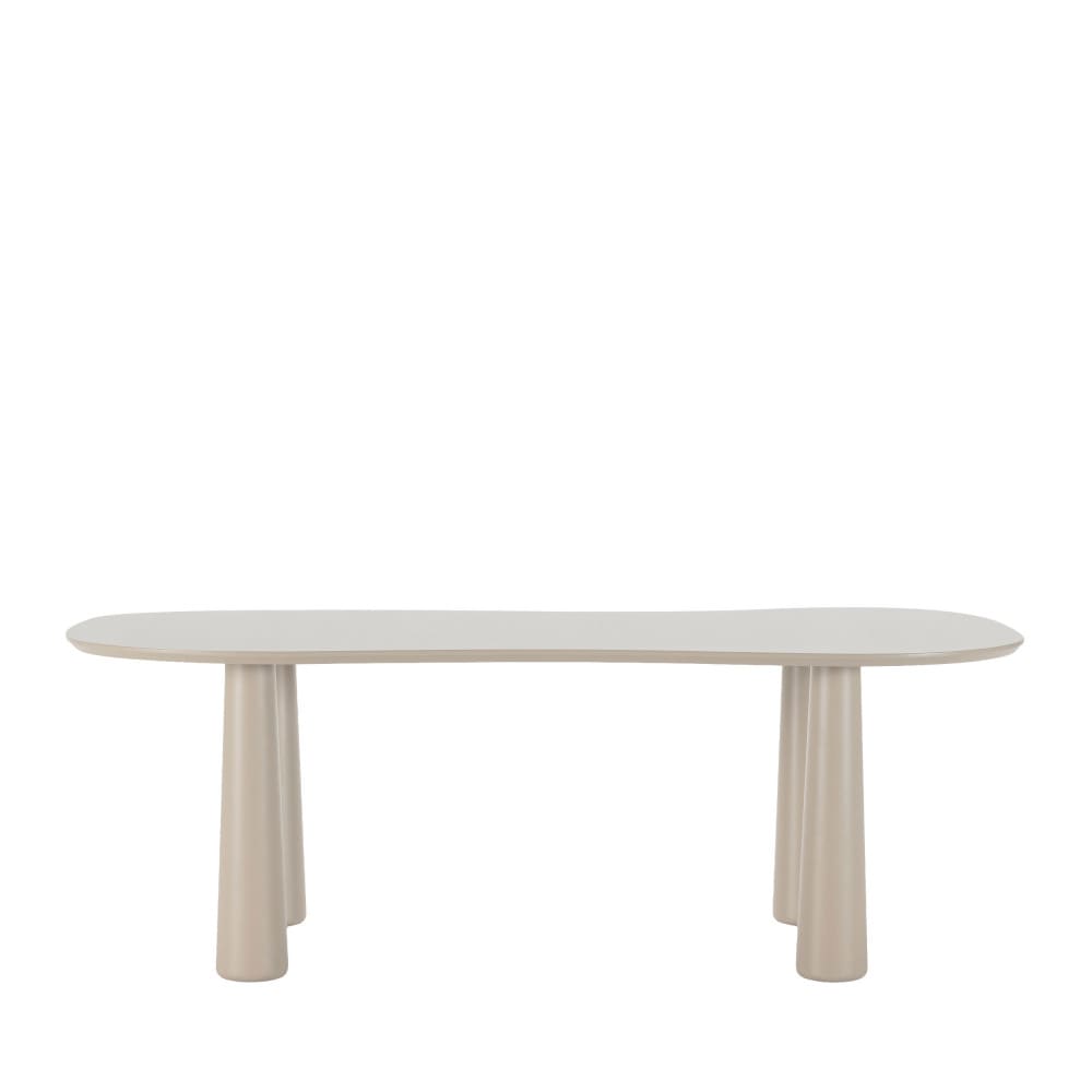 Table à manger 8 personnes organique en bois  - Beige